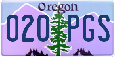 OR license plate 020PGS
