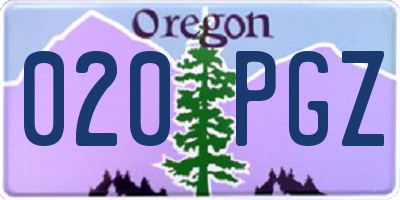 OR license plate 020PGZ
