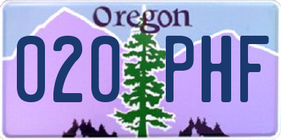 OR license plate 020PHF
