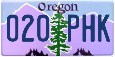 OR license plate 020PHK