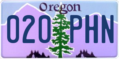 OR license plate 020PHN