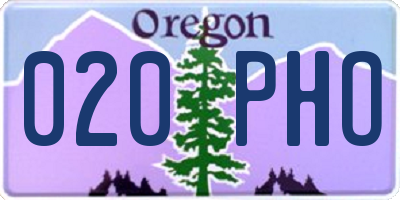OR license plate 020PHO