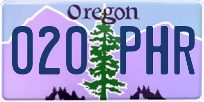 OR license plate 020PHR