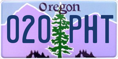 OR license plate 020PHT