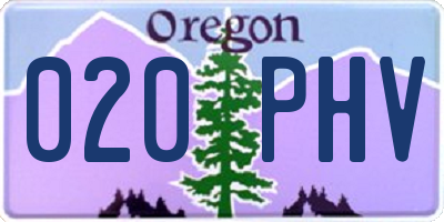 OR license plate 020PHV