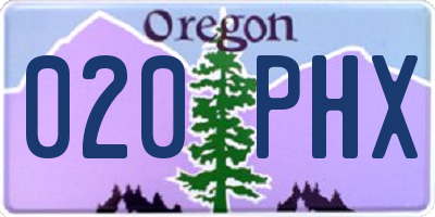 OR license plate 020PHX