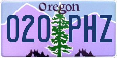OR license plate 020PHZ