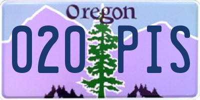 OR license plate 020PIS