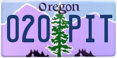 OR license plate 020PIT