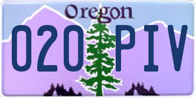 OR license plate 020PIV