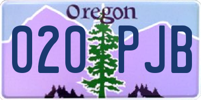 OR license plate 020PJB