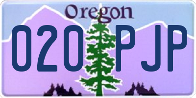 OR license plate 020PJP