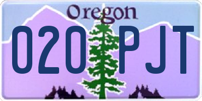 OR license plate 020PJT