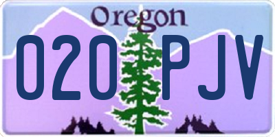 OR license plate 020PJV