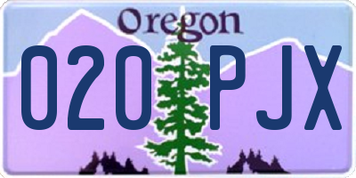 OR license plate 020PJX