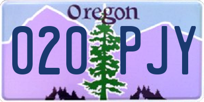 OR license plate 020PJY