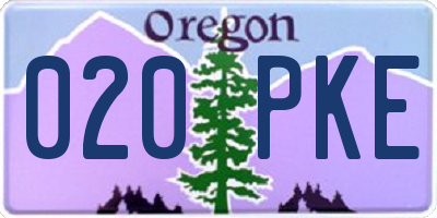 OR license plate 020PKE