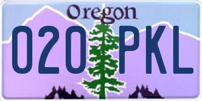 OR license plate 020PKL