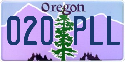 OR license plate 020PLL