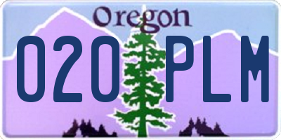 OR license plate 020PLM