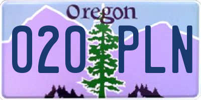 OR license plate 020PLN