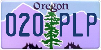 OR license plate 020PLP