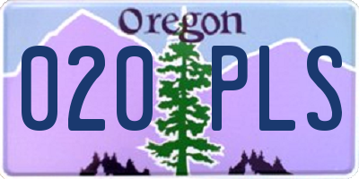 OR license plate 020PLS