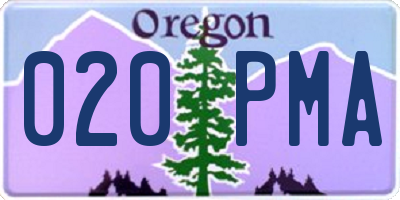OR license plate 020PMA