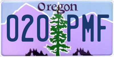 OR license plate 020PMF