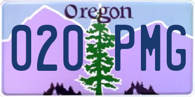 OR license plate 020PMG