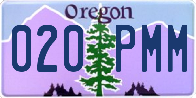 OR license plate 020PMM