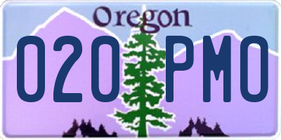 OR license plate 020PMO