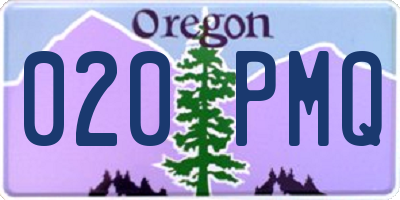 OR license plate 020PMQ