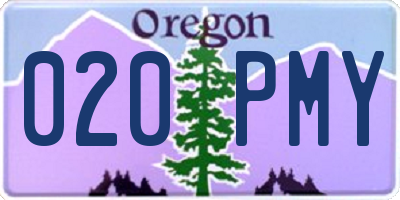 OR license plate 020PMY