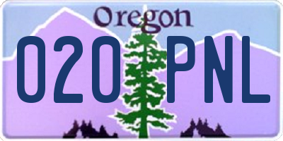 OR license plate 020PNL