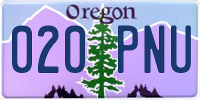 OR license plate 020PNU