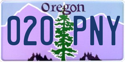 OR license plate 020PNY