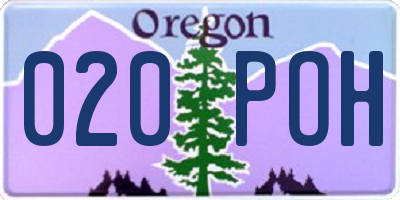OR license plate 020POH