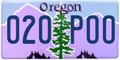 OR license plate 020POO