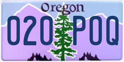OR license plate 020POQ