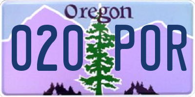 OR license plate 020POR