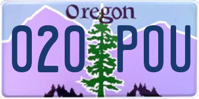OR license plate 020POU