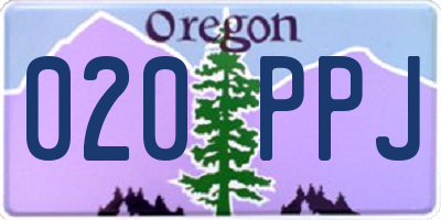 OR license plate 020PPJ