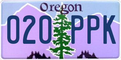 OR license plate 020PPK