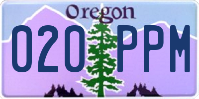 OR license plate 020PPM