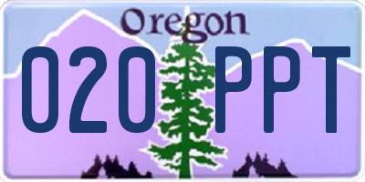 OR license plate 020PPT