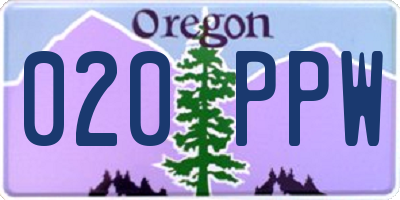 OR license plate 020PPW