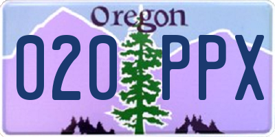 OR license plate 020PPX