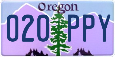OR license plate 020PPY
