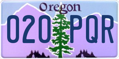 OR license plate 020PQR